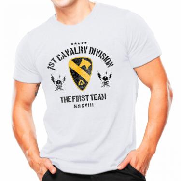 Imagem de Camiseta Militar Estampada Cavalaria do EUA Branca