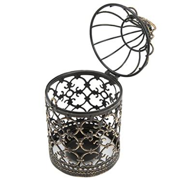 Imagem de YOUTHINK Vela de Ferro Oca Gaiola de Ferro Suporte de Vela, Suporte de Tealight Decorativo, de de Gaiola de Pássaro Vintage para Decoração de Casa, Eventos de Casamento (Um pincel de ouro)