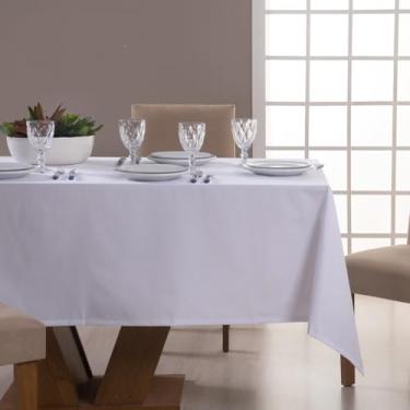 Imagem de Toalha de Mesa Branca Lisa 6 Lugares 2,00m X 1,40m com Bainha