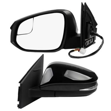 Imagem de Dasbecan Espelho de porta lateral do motorista compatível com Toyota RAV4 2016 2017 2018 Aquecido Power Ajustável Manual Fold Spotter Mirror W/seta Espelho retrovisor esquerdo preto 7 pinos TO1320346