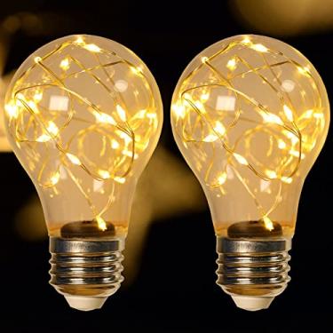 Imagem de Lâmpadas decorativas de LED, lâmpadas de filamento branco quente de 2 W, para casamento, Natal, decoração de quarto, sala de estar, E26, pacote com 2