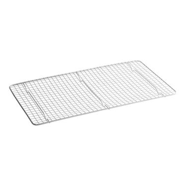 Imagem de OCS Parts Grelha de panela de aço inoxidável de 25,4 cm x 45,7 cm para panelas de mesa a vapor de tamanho completo | Grelha de resfriamento com pés para mesas de vapor, assadeiras e frigideiras de