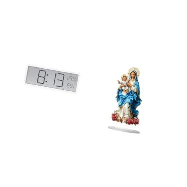 Imagem de Fenteer Relógio de Mesa Digital de Acrílico Multiuso com Grande Display de Temperatura E Umidade, Decoração Exclusiva para Presente, Enfeite de Mesa para Sala