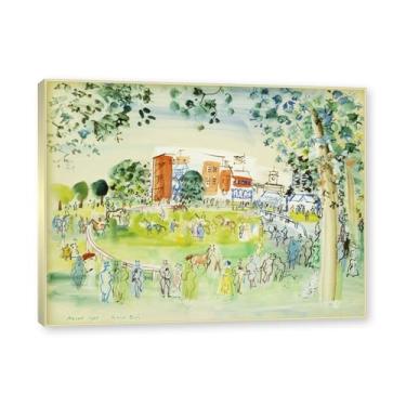 Imagem de NHLDZYH Moldura champanhe. Folhas impressionistas, (bela paisagem 21) de Raoul Dufy, reprodução de quadros, quadros de pinturas famosas, imagem murais quartos. 60x80cm