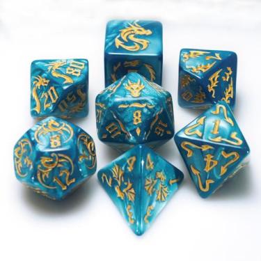 Imagem de Conjunto de dados Dungeon and Dragons D&D MTG 7-Die RPG Polyhedral - M