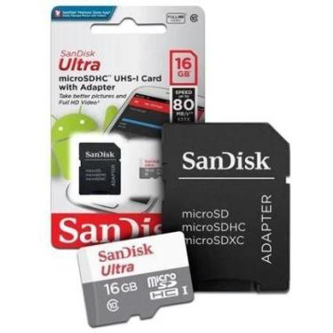 Imagem de Cartão de Memória 16GB Micro SD Sandisk Ultra Classe 10