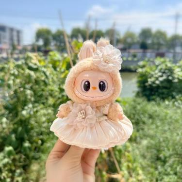 Imagem de Roupas de boneca Labubu para bonecas de 17 cm, vestido, faixa de cabel