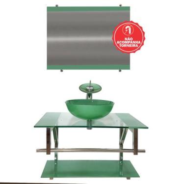 Imagem de Gabinete de Vidro 70cm para Banheiro Bulgária - EKASA, Verde