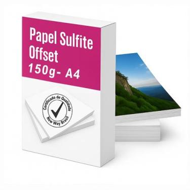 Imagem de Papel Offset 150g A4 Qualidade Premium Brancura 250 Folhas - New Way, 