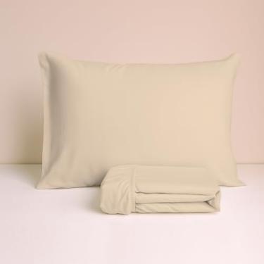 Imagem de Jogo De Lençol Simples Elástico 2 Peças Micro Percal Arte Cazza Marrom Solteiro King