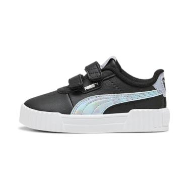 Imagem de PUMA Tênis infantil unissex Carina Hook and Loop, Preto e azul frio Ah25, 21