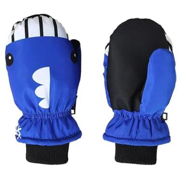 Imagem de NociHah Luvas de esqui à prova d'água para crianças – Luvas de neve quentes para dinossauros com forro de lã para atividades ao ar livre para meninas e meninos (idades de 4 a 8 anos)