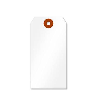 Imagem de SmartSign Pacote com 1000 etiquetas de envio brancas em branco, tamanho 5, etiquetas de papelão de 13 pontos de espessura, etiquetas de pendurar de papel de 6 cm x 12 cm com patch de fibra reforçada