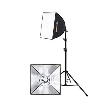 Imagem de Kit Estúdio Softbox 50x50 com soquete 1 Lampada e Difusor com Tripé 2 metros Profissional