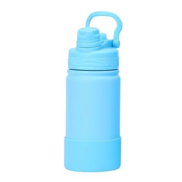 Imagem de Garrafa Térmica de Água 350ml com Alça Garrafinha 2 em 1 com Canudo e Saída Livre em Inox e Sistema Térmico a Vácuo (Azul Claro)