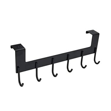 Imagem de FUNGTN Gancho acima da porta, cabide de porta com 6 ganchos triplos para pendurar casacos, toalheiro, cabide de toalha, cabide de porta, cabide sobre porta para banheiro, atrás da porta, B