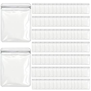 Imagem de Presente de aniversário e Natal para mulheres - 100 peças de bolsas de armazenamento de joias PVC transparente com zíper para brincos, anéis, pulseiras, organizador de joias, embalagem de acessórios