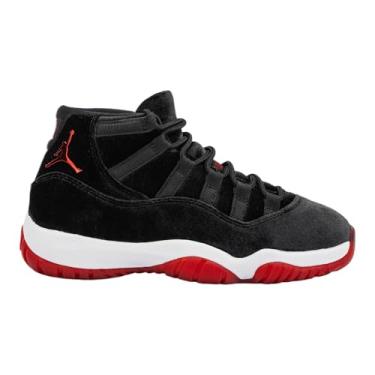 Imagem de Air Jordan 11 Bred Velvet Tênis feminino estilo de vida (preto/vermelho/branco), Preto/vermelho academia/branco, 34