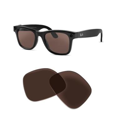 Imagem de Lentes polarizadas de substituição para Ray-Ban Meta Wayfarer RW4006 e Gen 2 RW4012 Regular (50-22), Marrom polarizado