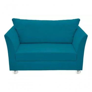 Imagem de Namoradeira Lisboa 2 Lugares Salão Suede Azul Tiffany