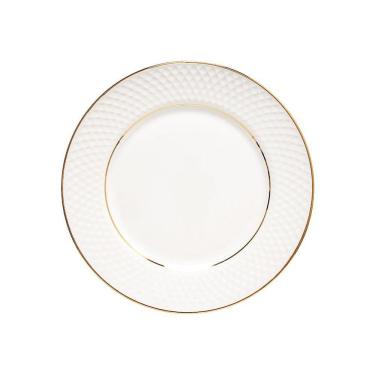 Imagem de Prato De Sobremesa Copa E Cia Aquarelle Em Cerâmica Filetado Diamonds Ouro
