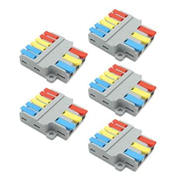 Imagem de barenx Conjunto de 5 conectores de fio de porca de alavanca de emenda terminal de fiação rápida para soquetes interruptores aplicações complexas de alto-falantes - LT-636