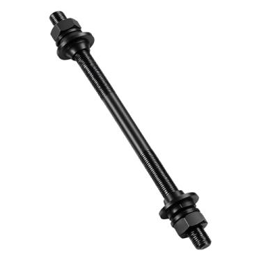 Imagem de Skrfren 1 eixo de bicicleta, eixo de bicicleta de 175 mm/6,98 polegadas, eixo traseiro de várias velocidades, 3/20.3 cm, preto, conjunto de porca de trava cônica de cubo preto de 9,5 cm, kit de
