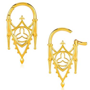 Imagem de Atomhole Ganchos góticos de peso de orelha, 2 peças de aço inoxidável, alargadores de orelha, alargador de orelhas, hipoalergênico, piercing corporal, joia, Metal, Sem Pedra Preciosa