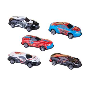 Imagem de Candide, Kit Mini Carrinhos de Brinquedo, Homem-Aranha, Função Pullback - 5 unidades