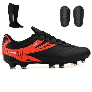 Imagem de Kit Chuteira Futebol Campo/Trava + Meião e Caneleira Adulta-Masculino