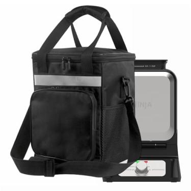 Imagem de AF-WAN Bolsa de armazenamento portátil para Ninja BW1001 NeverStick PRO Belga Waffle Make– Tecido Oxford 680D com vários bolsos, alça de ombro e alça, dobra para facilitar o armazenamento