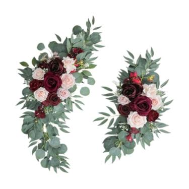 Imagem de Lilihuimaoyi 2 Peças Arco de Casamento Guirlanda de Flores Artificiais Decoração Arco Floral Arquivo para Casa Decoração de Parede Dia Dos Namorados