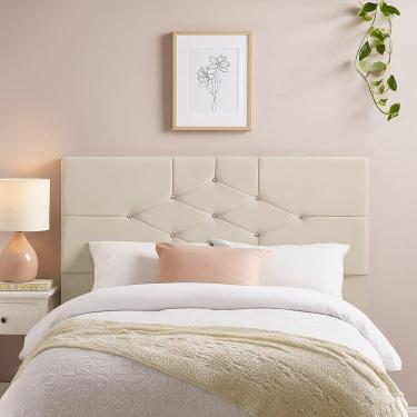 Imagem de Cabeceira Cama Box Casal 90 Cm Camboriú Suede Bege