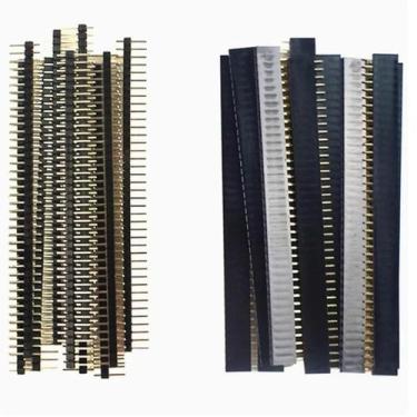 Imagem de 10 peças 1x40 pinos 2.54mm fileira única fêmea + 10 peças 1x40 conecto