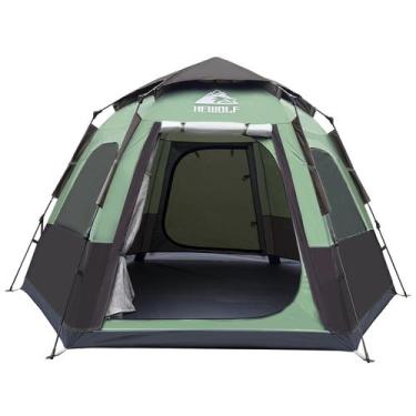 Imagem de Carpa de Camping HEWOLF para 2/3/4 Personas Impermeable Verde