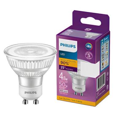 Imagem de Kit 20 lampada dicroica led philips gu10 6w 525lm bivolt, 127/220V, BR