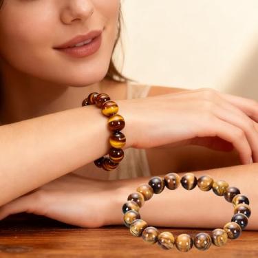 Imagem de 1 pulseira de contas para mulheres, pulseira de pedras preciosas de cristal de cura natural, pulseira para alívio de estresse e ansiedade, joias roxas feitas à mão, presentes para casais