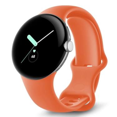 Imagem de Pulseiras de silicone para Google Pixel Watch 3/2/1 de 41 mm para homens e mulheres, pulseira esportiva de silicone macio ajustável à prova d'água para Google Pixel Watch 3, 2 e 1