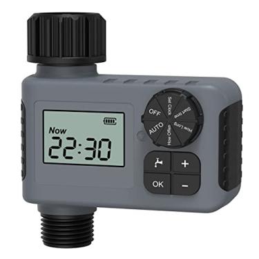 Imagem de Timer de Água para Jardinagem Dispositivo Rega Automática com Controle Detecção Chuva Controlador Irrigação Inteligente Bloqueio Tela LCD Modos Auto Manual OFF Jardim e Varanda