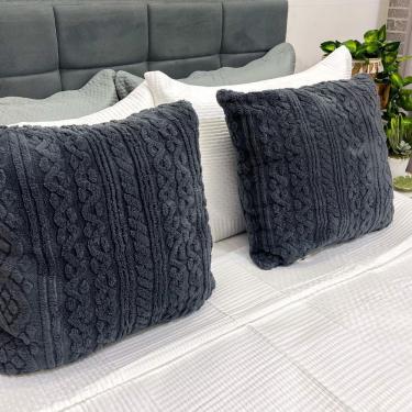 Imagem de Kit 2 Almofadas Comfy 50x50 Franci Tricot Cinza Chumbo