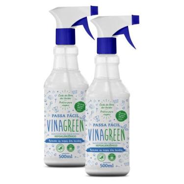 Imagem de 2 Passa Roupas Vinagreen 500ml Hipoalergênico Para Roupas Amarrotadas 