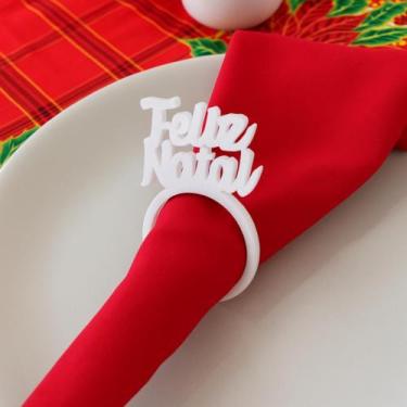 Imagem de Porta Guardanapo Anel Feliz Natal Em Acrílico Kit 12 Pçs - Progetus, B