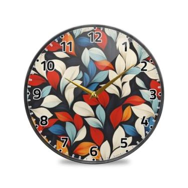 Imagem de WELLDAY Relógio de parede sem tique-taque 30,5 cm - Padrão digital operado por bateria relógio redondo silencioso de quartzo para casa/escritório/cozinha/sala de aula