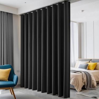 Imagem de Cortinas divisórias de quarto, cortinas blackout para trilho de teto com gancho preto L 25 x A 18 m