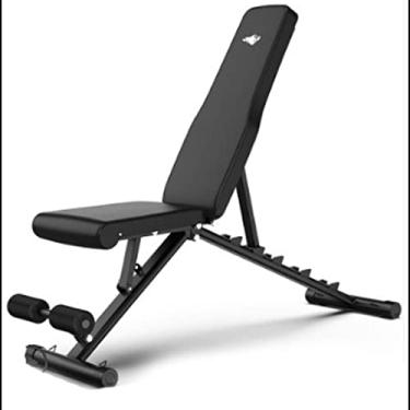 Imagem de LMJYU Suporte de agachamento, banco de peso ajustável de 350 kg para treino de corpo inteiro, banco de peso inclinado e declínio para treino interno, academia em casa