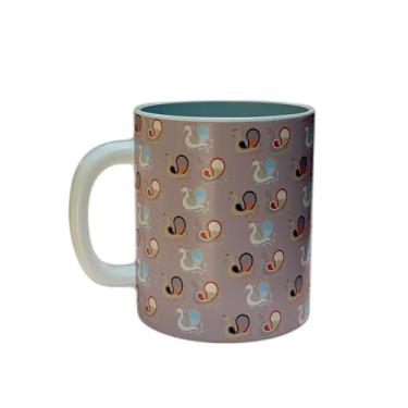 Imagem de Caneca Xícara de Café Porcelana 300ml Design Abstrato Rosa