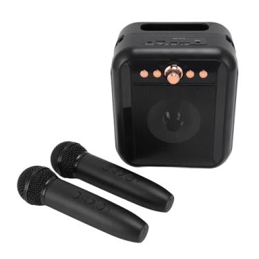 Imagem de Zerodis Máquina Portátil de karaokê Com Alto-falante de Som Claro, Bateria de 3000mAh, Design Leve para Máquina de karaokê de Entretenimento Doméstico (Microfone duplo sem fio)