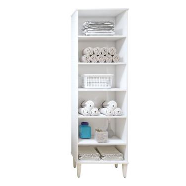 Imagem de Armário Multiuso Aracaju 5 Prateleiras - Kaiki Móveis Branco