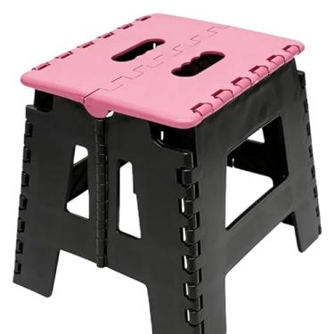 Imagem de Banquinhos - Banqueta Dobrável - De Plástico - Até 100 Kg - Resistente Viagem Passeio Crianças banquinho banheiro(Rosa,3 Banquinhos)
