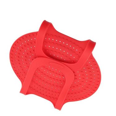 Imagem de Levantador de peru de silicone, reutilizável, resistente ao calor, antiaderente, tapete de cozinha para aves, forno para assar peru, tapete para assar aves, frango (Vermelho)